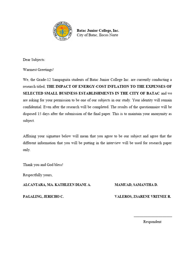 Respondent Letter Pdf
