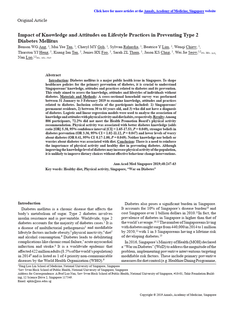 Impact of Knowledge and Attitude | PDF | Chronic Condition | Clinical ...