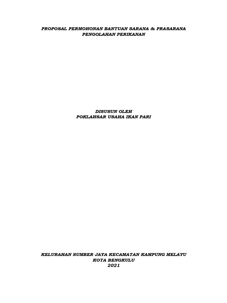 Proposal Bantuan Sarana Perikanan 2022 | PDF
