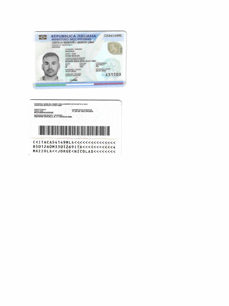 Carta D'identit&agrave; Per Patente Di Guida Per Cani Personalizzata