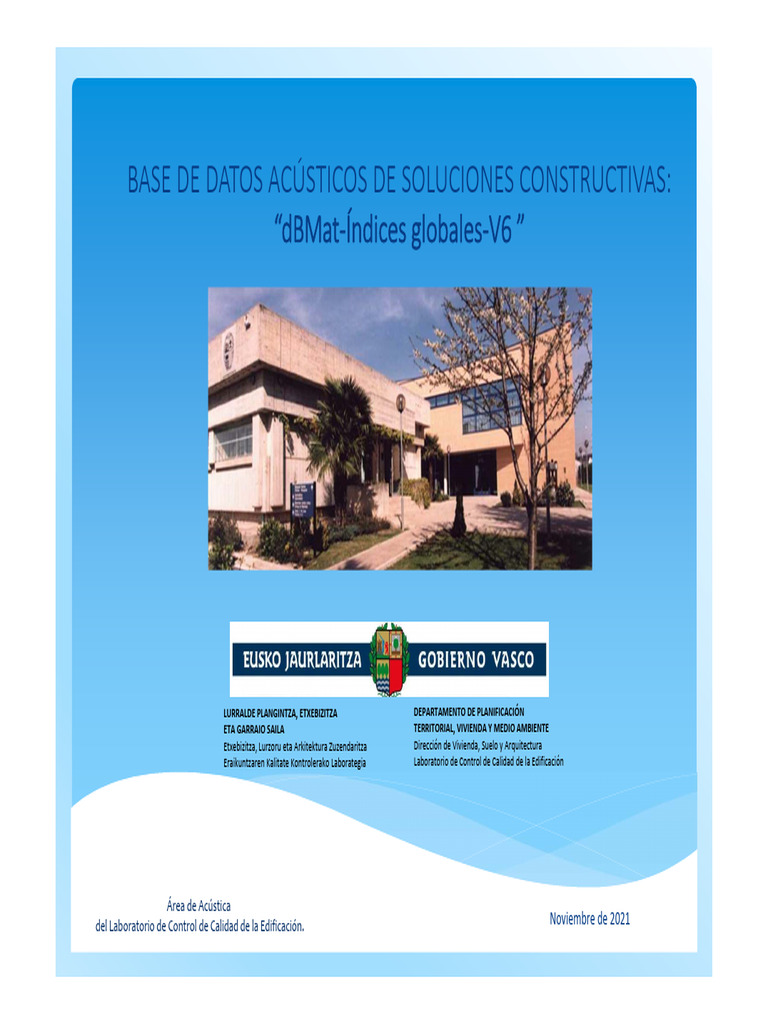 Base de Datos Acústicos dBMat V6 | PDF | pared | Construyendo tecnología