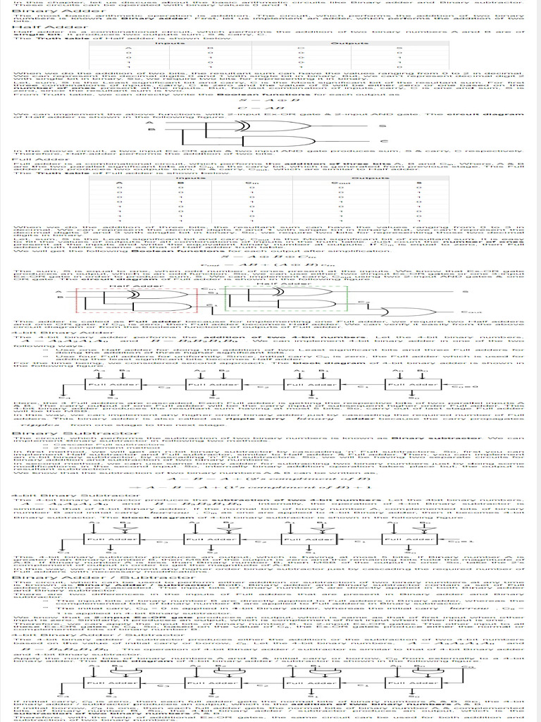 Binary Adder | PDF