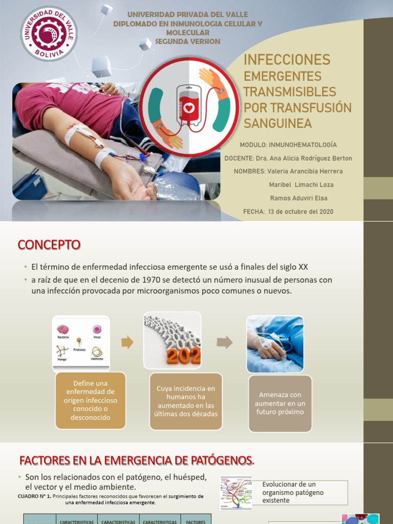 Diapositivas Grupo 7 - Infecciones Emergentes Transmisibles Por ...