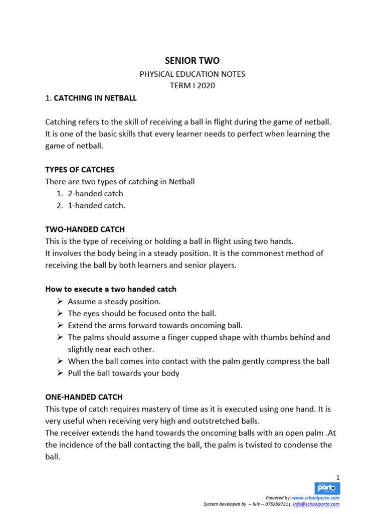 Two-Handed Catch in Netball Explained | PDF | Sports Rules And ...