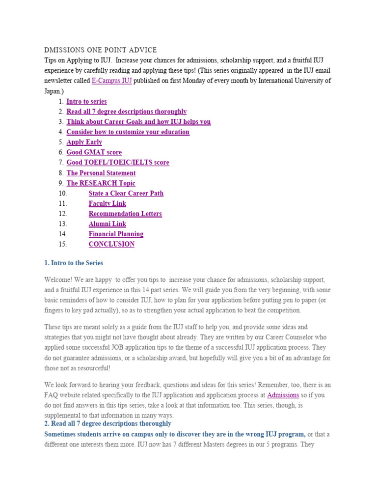 Tips For Application Form | PDF