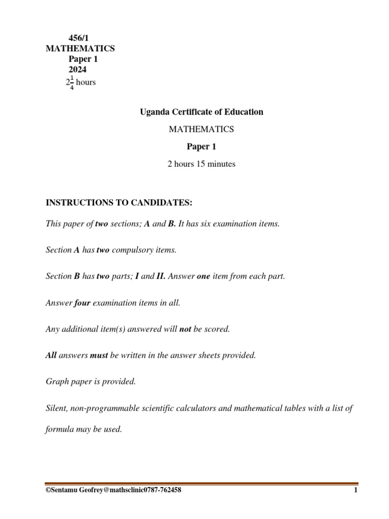 S4 Mathematics Scenario Questions 2024 | PDF | Bus | Parking