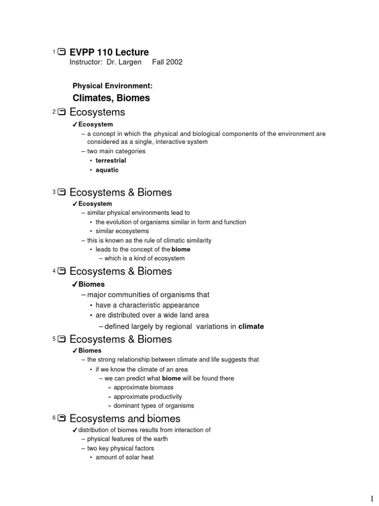 Environmental Science Lecture | PDF | Tropics | Forests