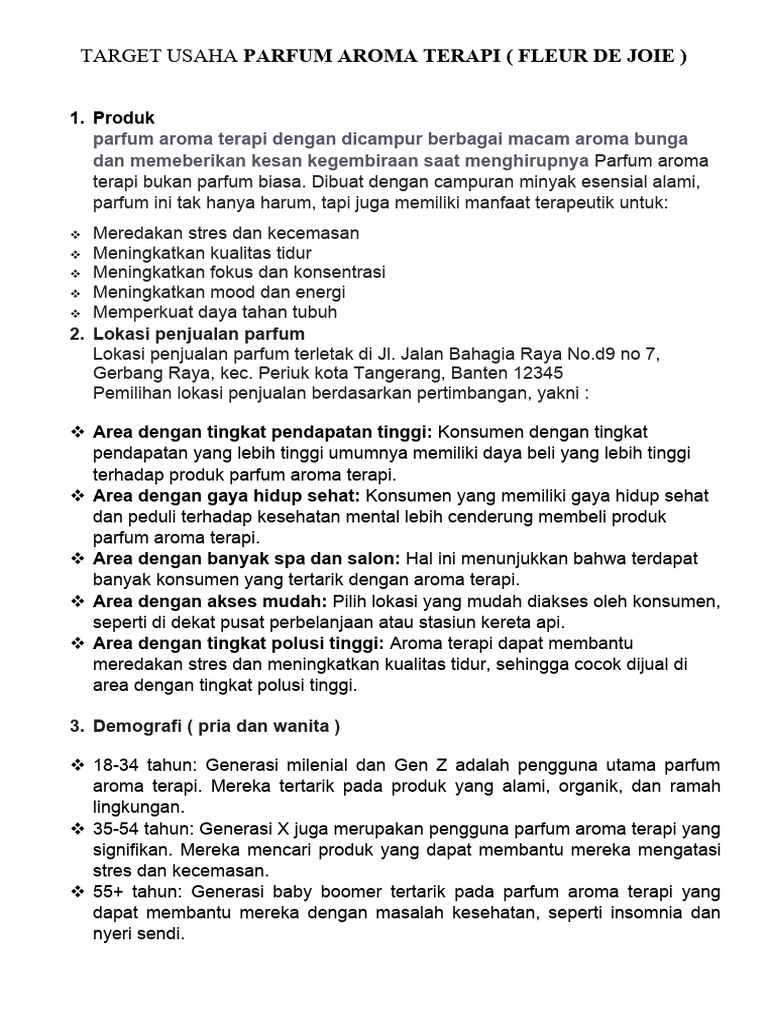 Peluang Pasar Parfum Aroma Terapi | PDF