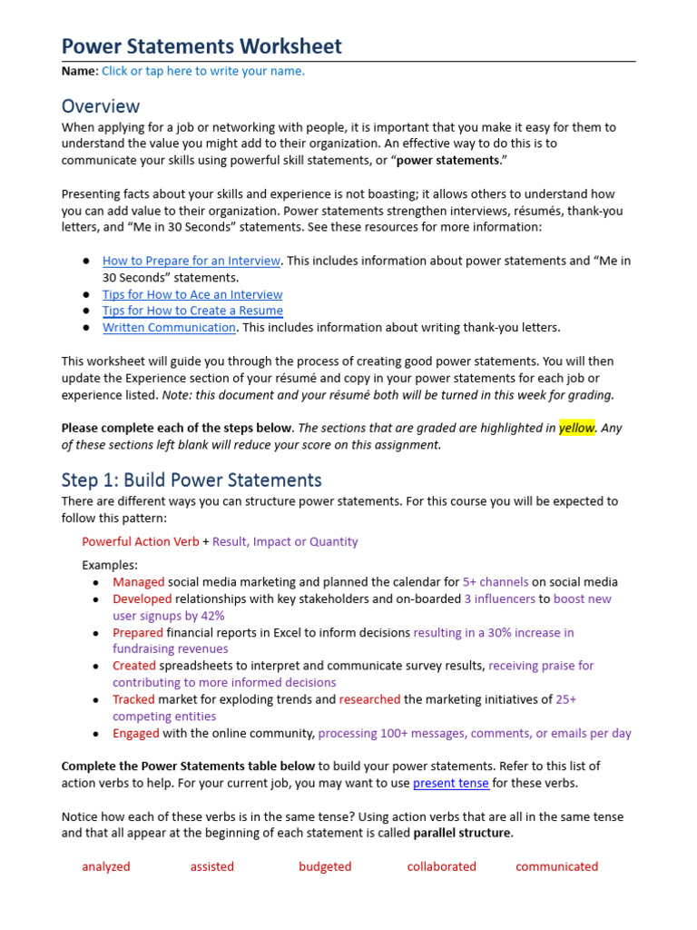 gs170 PowerStatements | PDF | Human Communication | Business