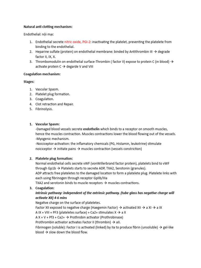 Blood Clotting and Anticoagulation | PDF | Coagulation | Platelet
