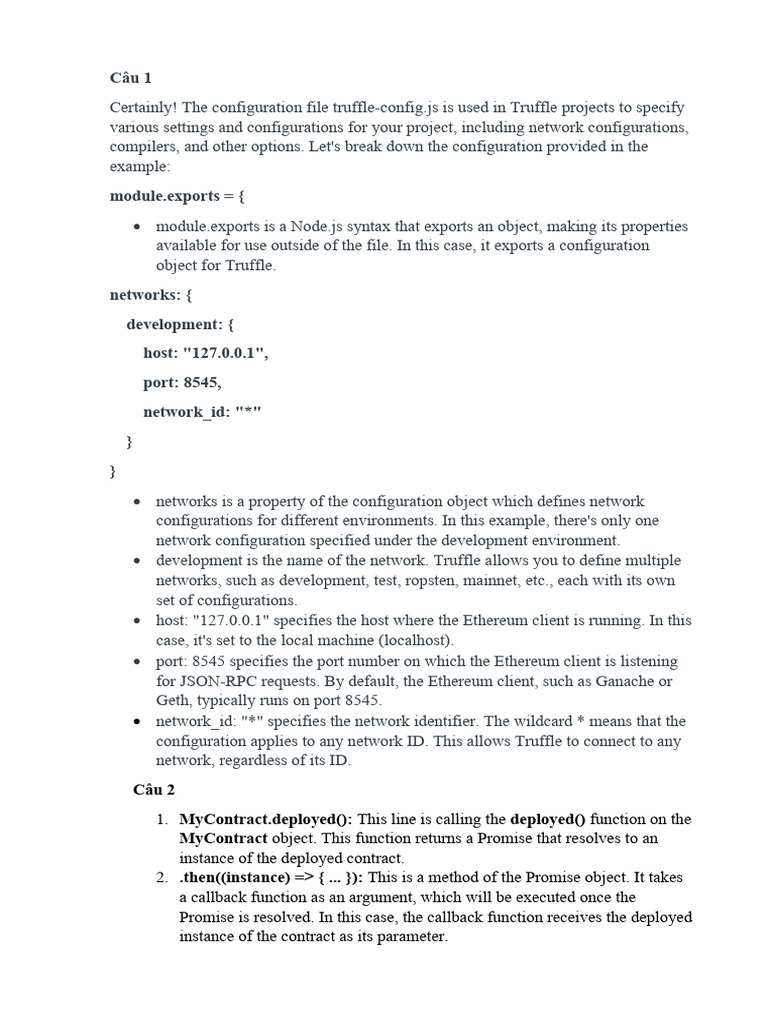 Truffle Configuration and Smart Contract Guide | PDF | Parameter ...