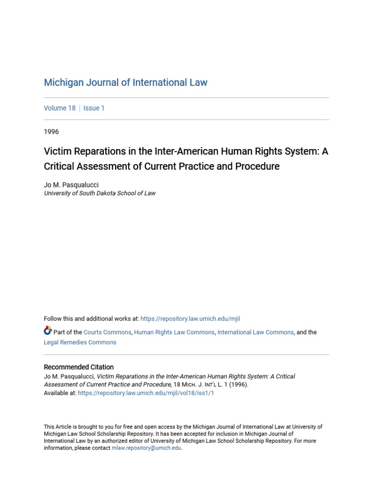 Victim Reparations in The Inter-American Human Rights System - A C ...