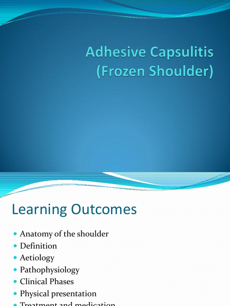Adhesive Capsulitis Presentation May 2009 Anatomical Terms Of Motion