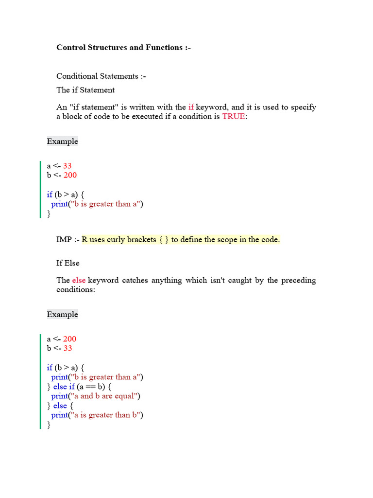 Control Structures and Functions | PDF | Control Flow | Software ...