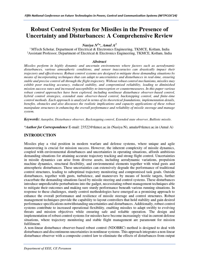 Robust Missile Control Systems Review | PDF | Control Theory | Mechanics