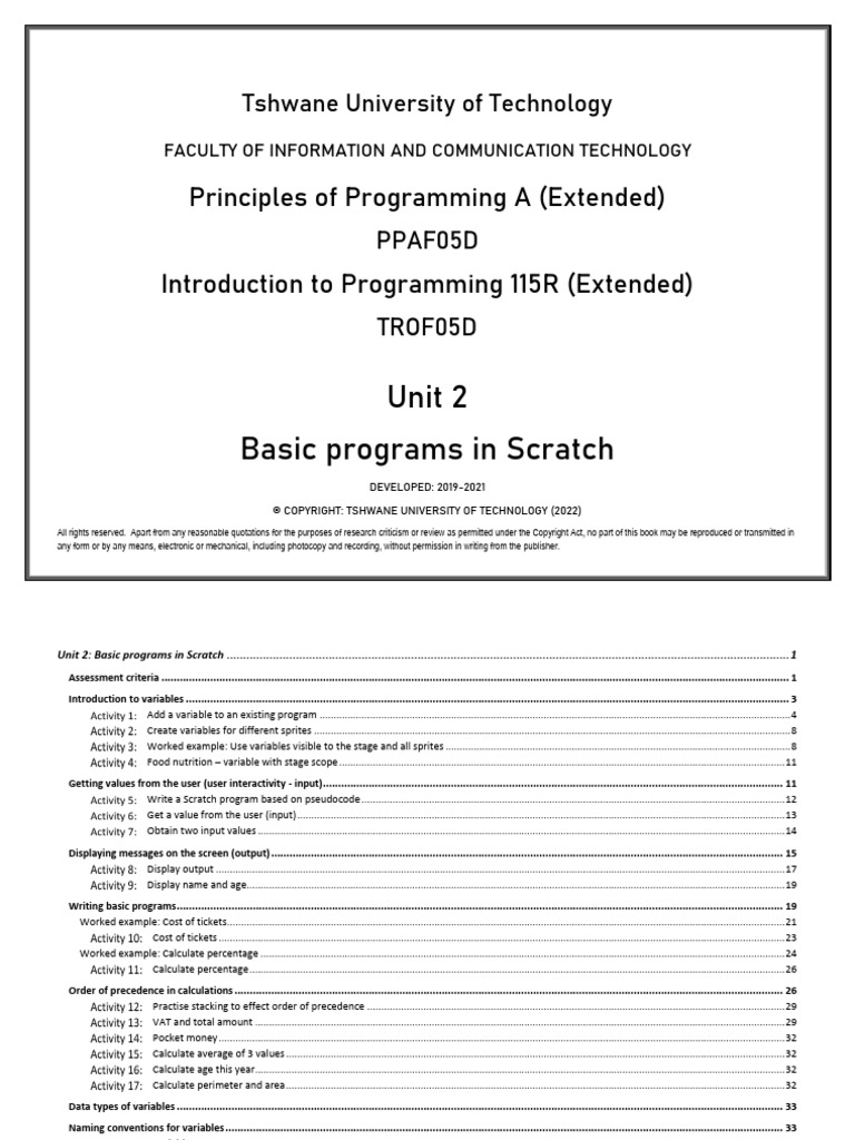 PPA - TRO F05D Unit 2 (Scratch Part 2) FINAL | PDF | Programming ...