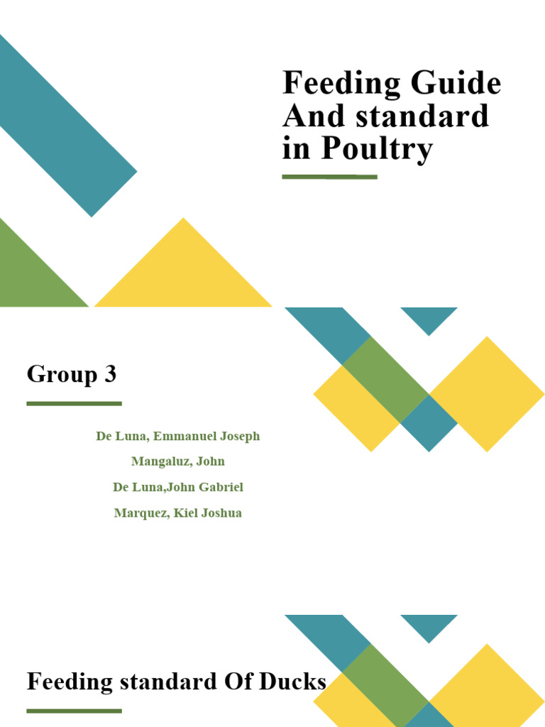 Duck Feeding Standards and Guidelines | PDF | Wellness