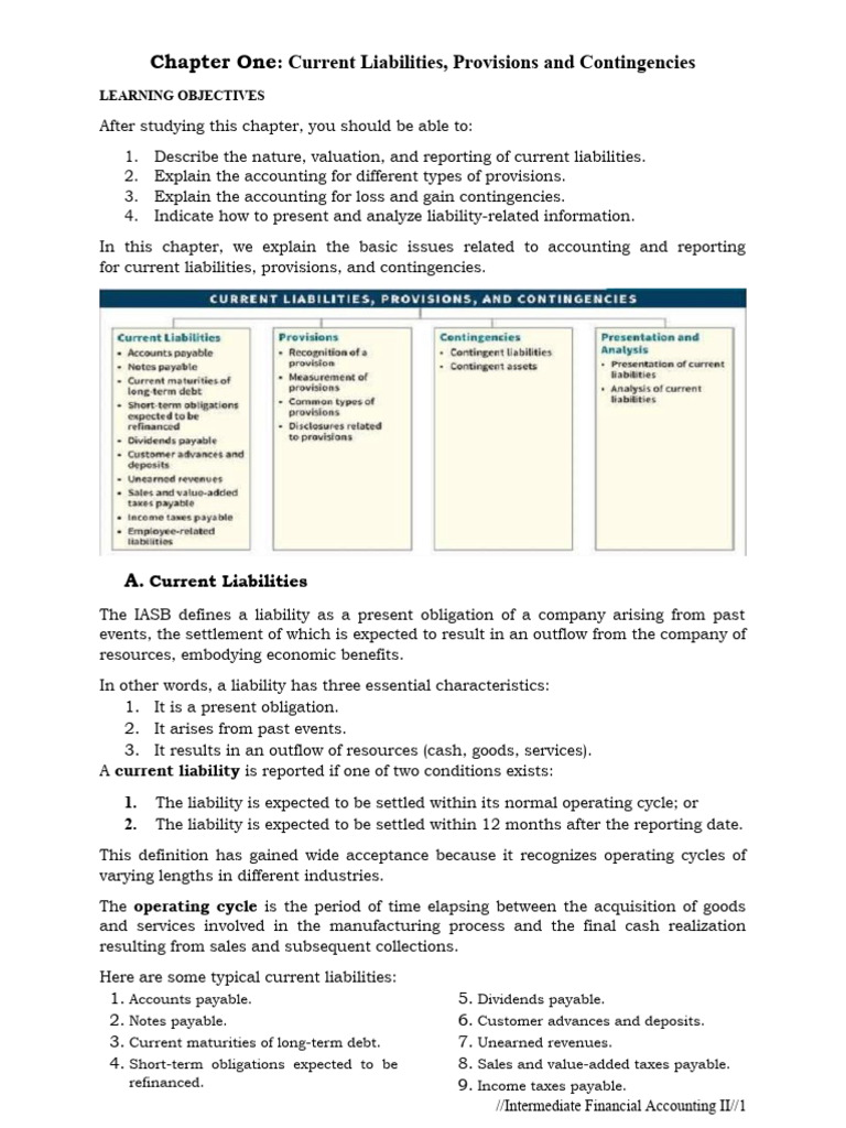 Current Liabilities and Provisions Explained | PDF | Taxes | Value ...