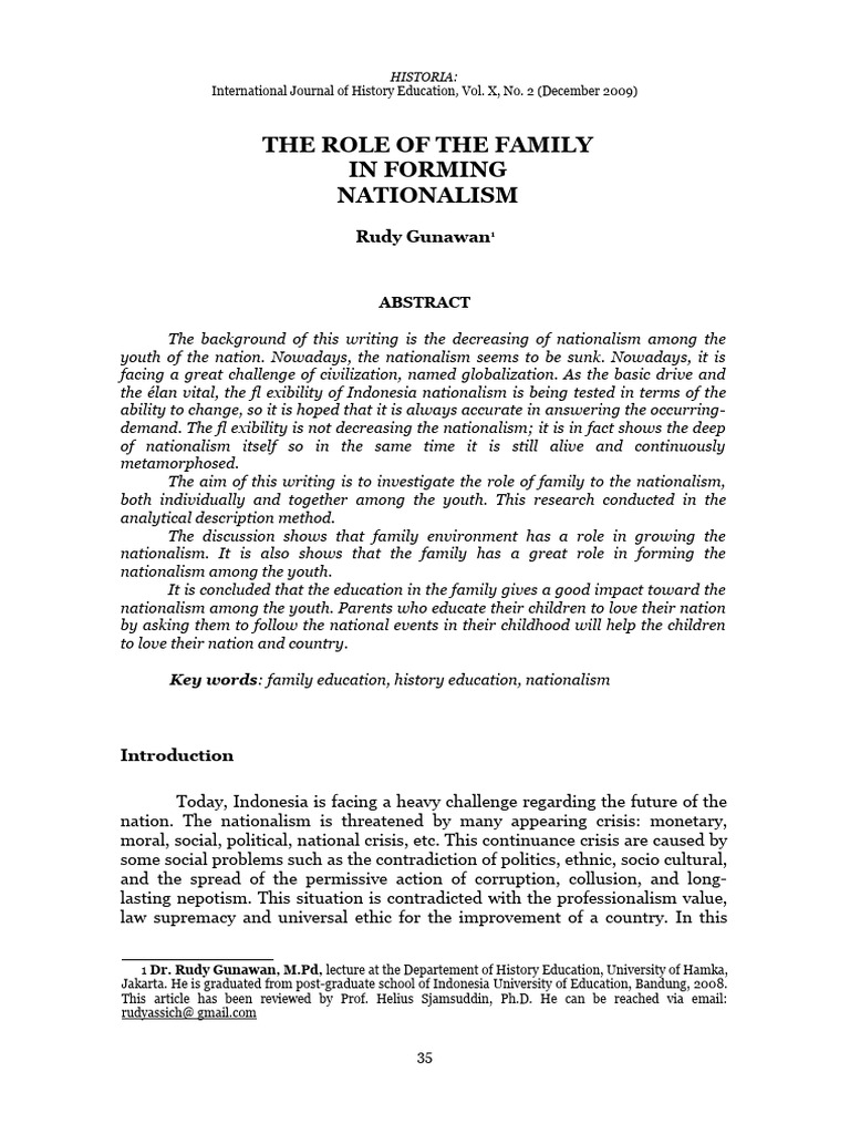 Role of Family in Forming Nationalism | PDF | Attitude (Psychology ...