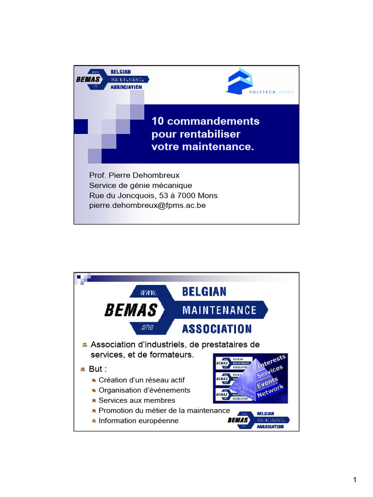 10 Commandements de la Maintenance | PDF | Théorie des systèmes | Sécurité