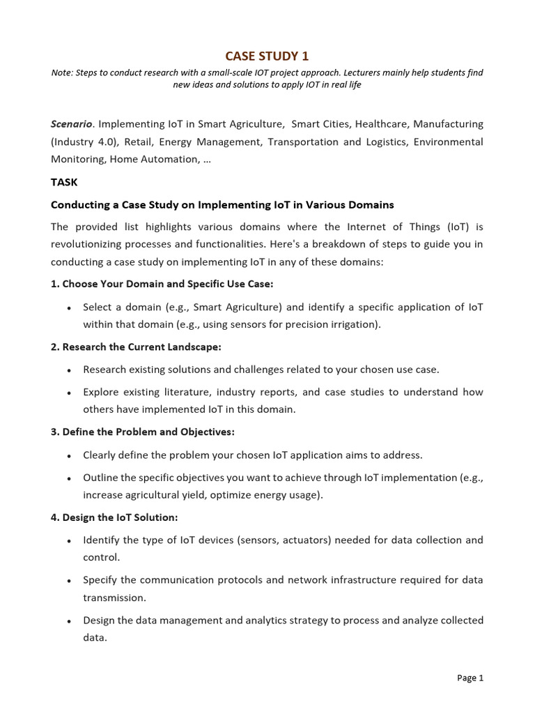 Case Study 1 | PDF | Internet Of Things | Information Technology Management