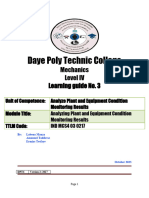 Analyse Plant and Equipment Condition Monitoring Results