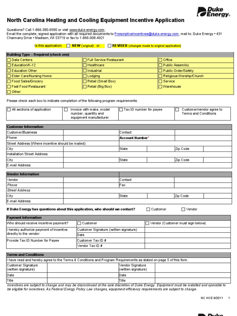 NC HVAC Application PDF Air Conditioning Hvac
