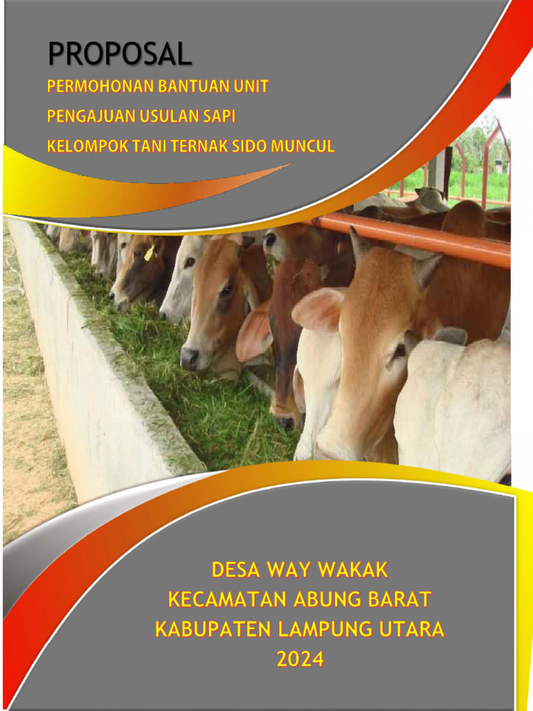 Proposal Permohonan Bantuan Usulan Sapi Desa Way Wakak | PDF