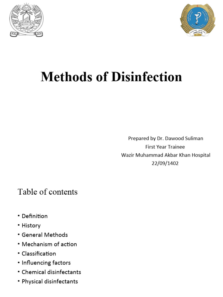 Disinfection and Sterilisation Ds | PDF | Disinfectant | Hydrogen Peroxide