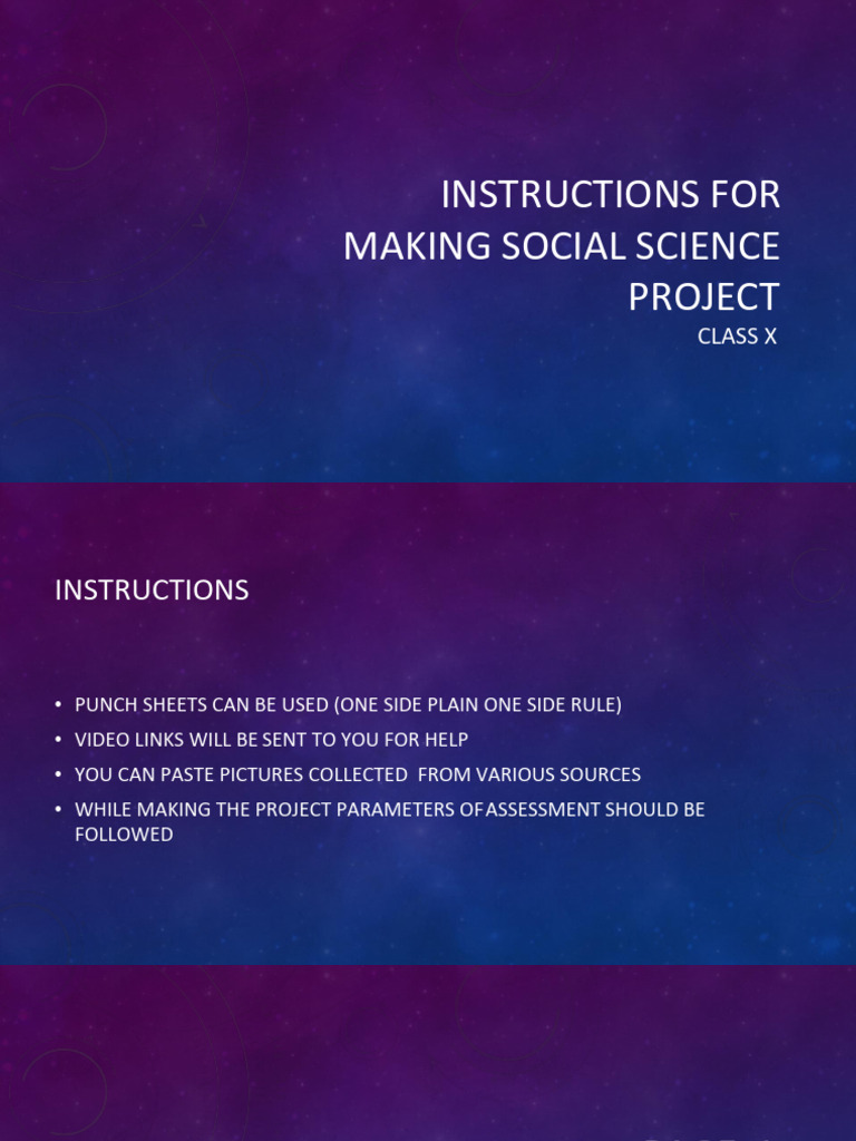 Social Science Project Guidelines Class X | PDF