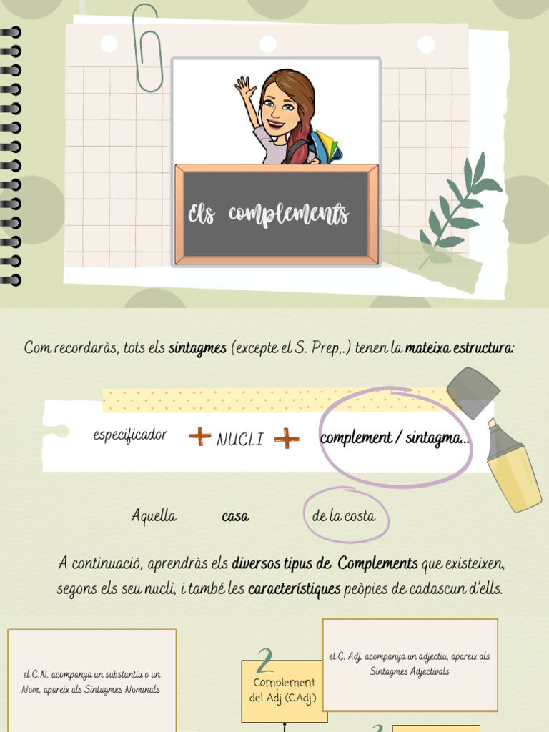 Els-Complements-Gramàtica - Les Parts de La Oració | PDF