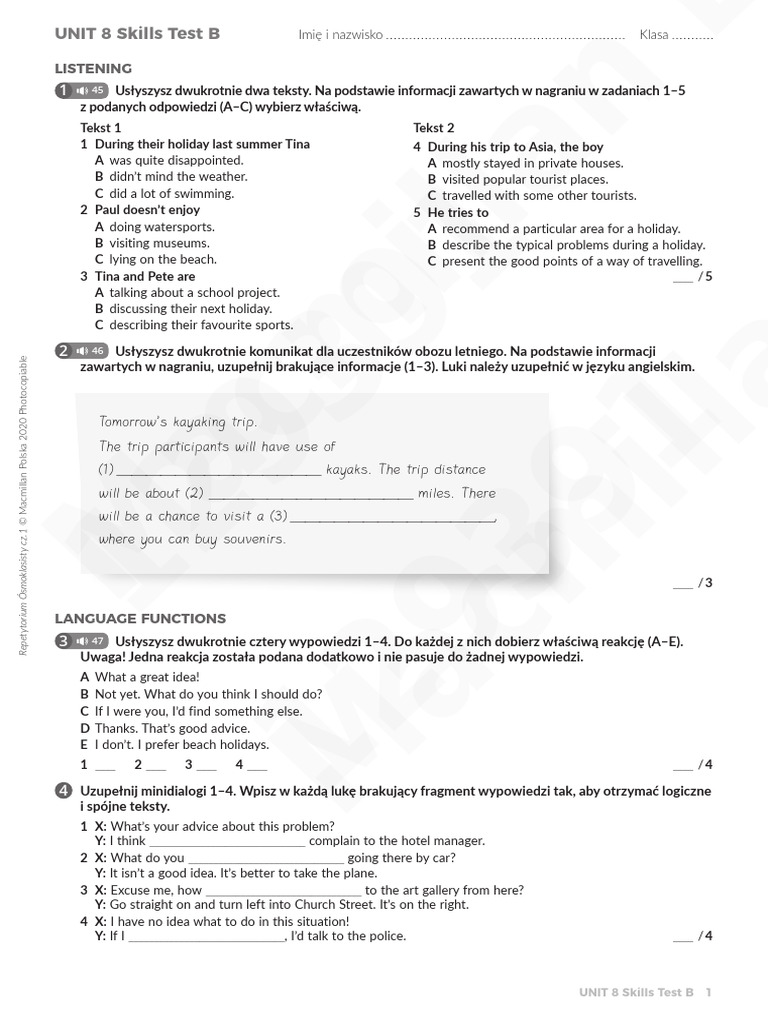 Unit 8 skills test b pdf traffic land transport