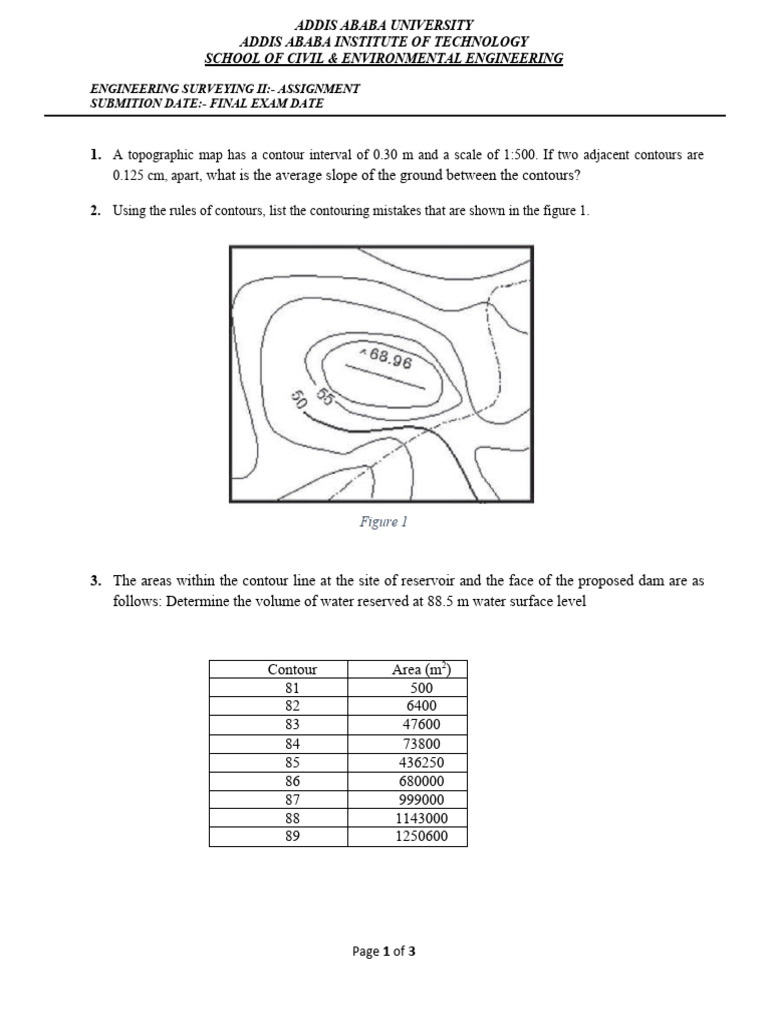 Engineering Surveying II Assignment | PDF | Contour Line | Topography