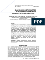 Microbial Leaching of Iron From Pyrite by Moderate Thermophile Chemolithotropic Bacteria