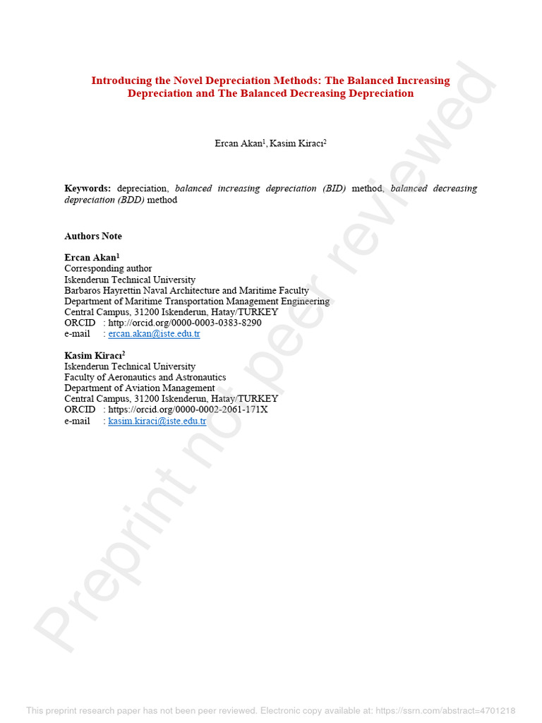 Novel Balanced Depreciation Methods Explained | PDF | Depreciation | Policy