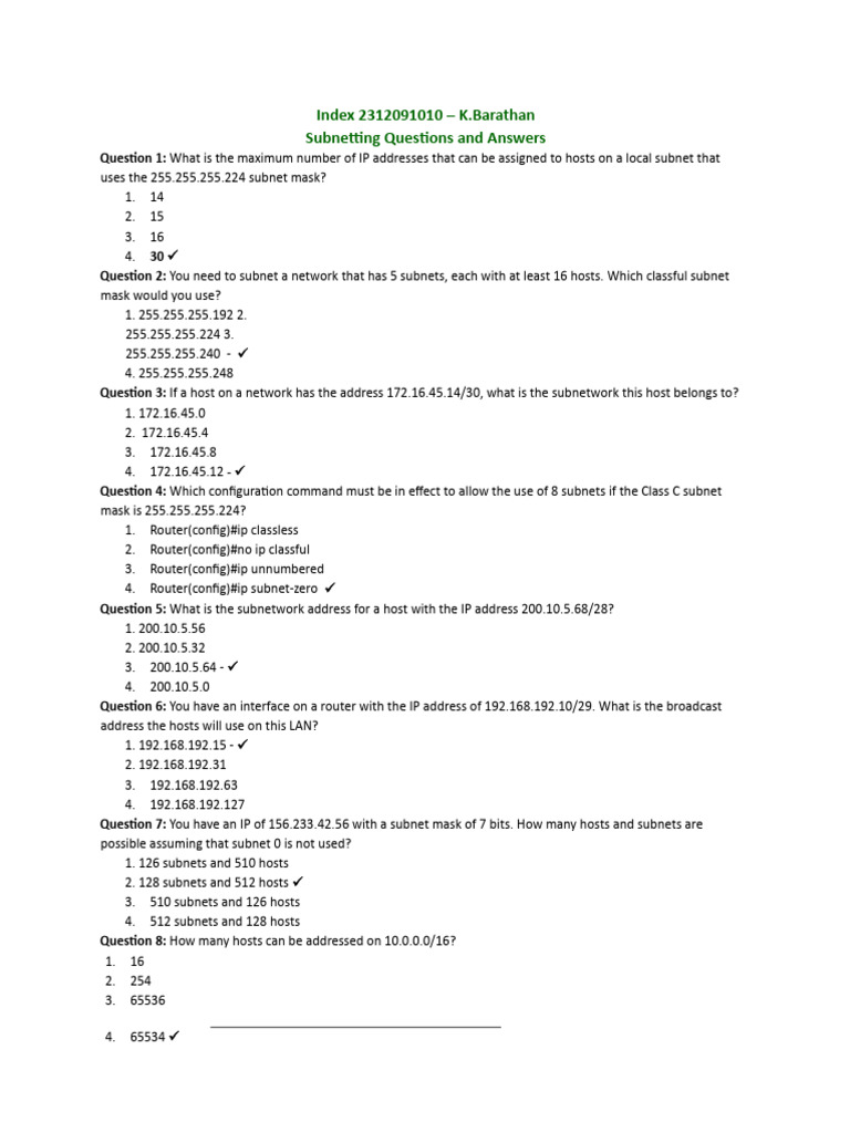 MCQ Questions Answer | PDF | Ip Address | Routing