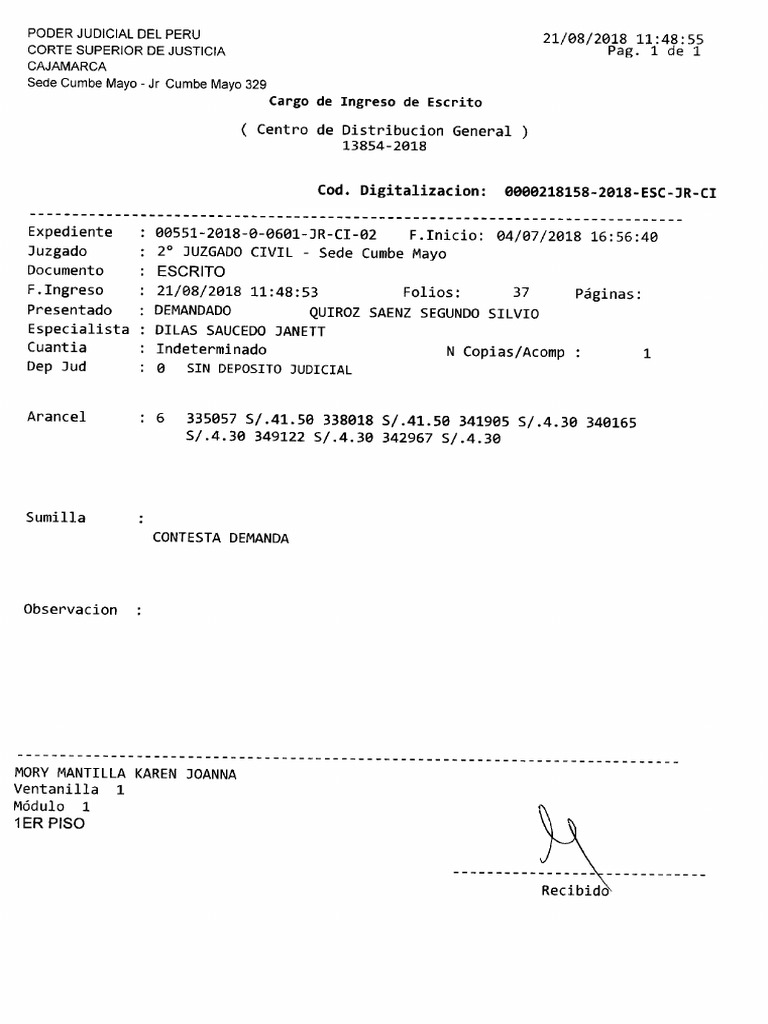 Contesta Demanda | PDF