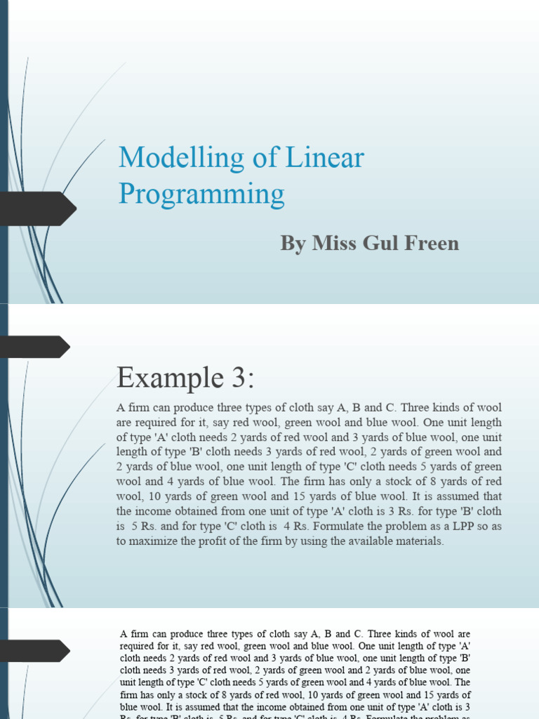 Linear Programming for Profit | PDF | Demand | Mathematical Optimization
