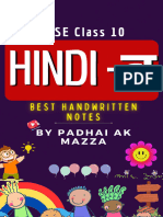 Hindi -B Notes by Padhai Ak Mazza for 2024 Board Examination