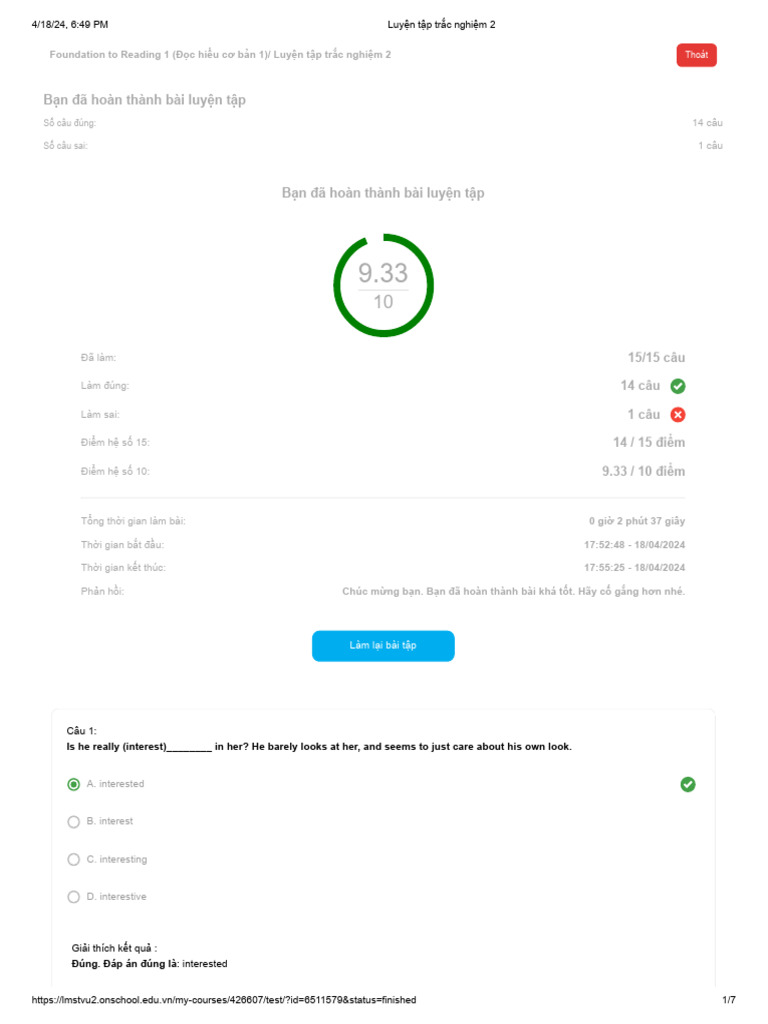 Luyện Tập Trắc Nghiệm 2c | PDF | Career & Growth