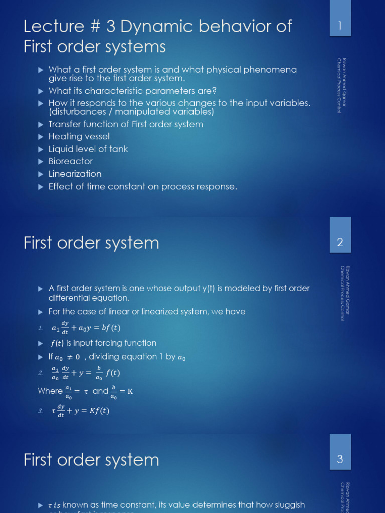 First Order System Dynamics Explained | PDF | Mathematical Analysis ...
