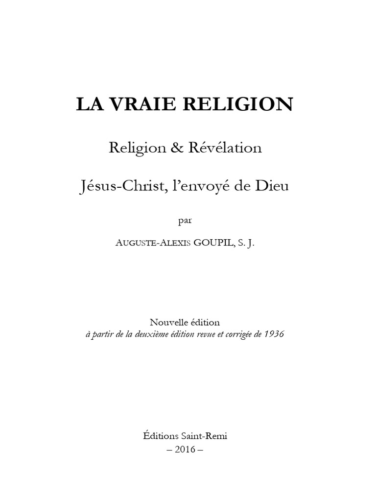 La Vraie Religion de Dieu | PDF | Dieu | Existence de Dieu