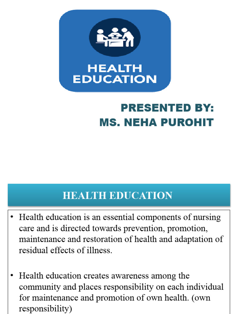 Health Education Pdf Communication Health Education