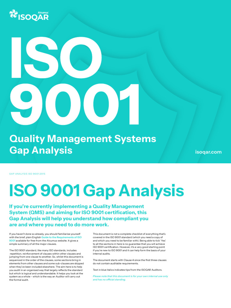 ISO 9001:2015 Gap Analysis Guide | PDF | Quality Management System | Audit