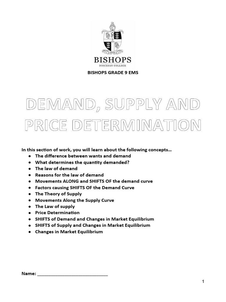 Notes Demand And Supply Pdf Demand Demand Curve