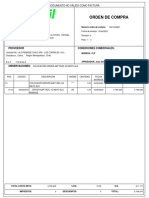 Orden de Compra: Proveedor Condiciones Comerciales