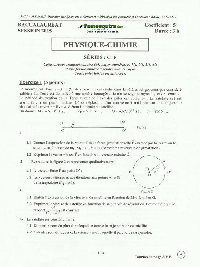 612a654630131sujet Corrige Et Bareme de Physique Bac C Et e 201 | PDF