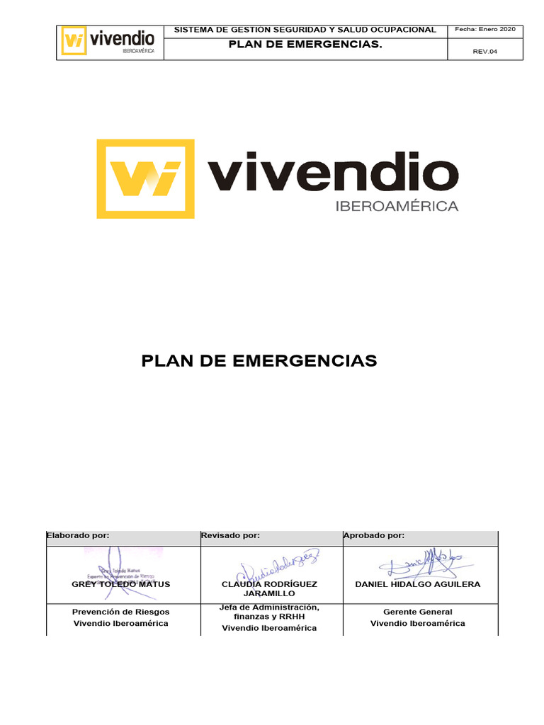 Plan de Emergencias Ocupacionales | PDF | Seguridad y salud ocupacional ...