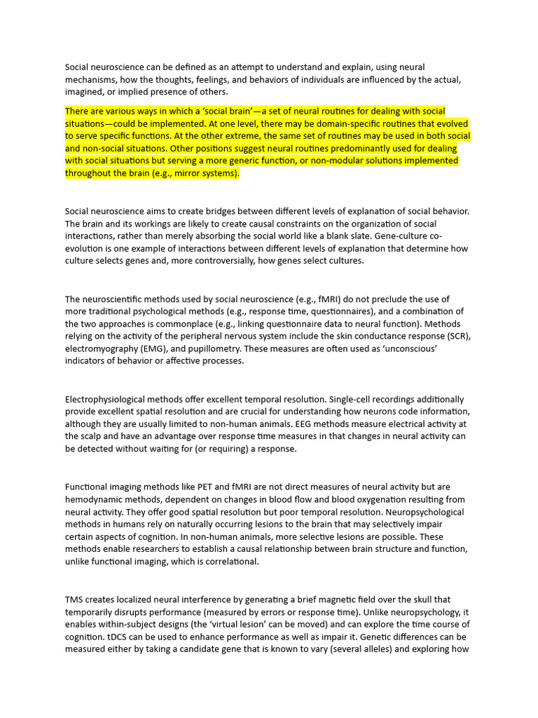 Social Neuroscience Pdf Adolescence Neuroscience