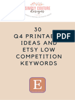 Q4 Printable Etsy Keywords